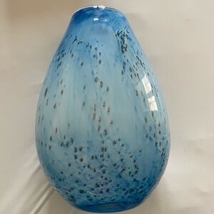 Blue Speckled Glass Vase